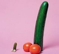 saiz zakar besar dan kecil menggunakan sayur -sayuran sebagai contoh